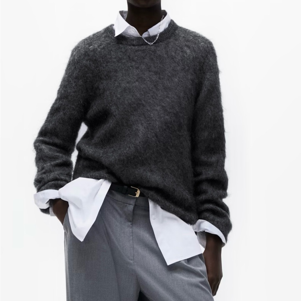 H&M Dark Gray Crew Neck Sweater